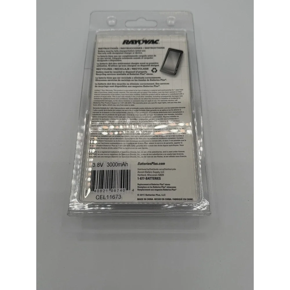 Rayovac LG Cell Phone Battery 3000mAh Li-ion CEL11673